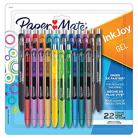 Paper Mate InkJoy Gel Pens Medium Point 0.7 mm Assorted Ink Colors Pack Of 22 Pens - ODP ...