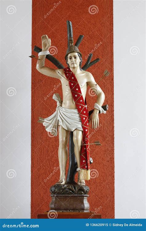 Statue of Saint Sebastian Shot with an Arrow Stock Image - Image of sebastian, culture: 136620915