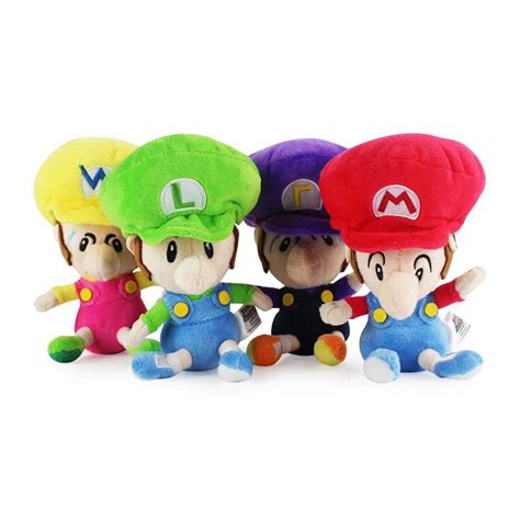 15cm Super Mario Bros MARIO BB Plush Doll Toy Mario Luigi Baby Stuffed ...