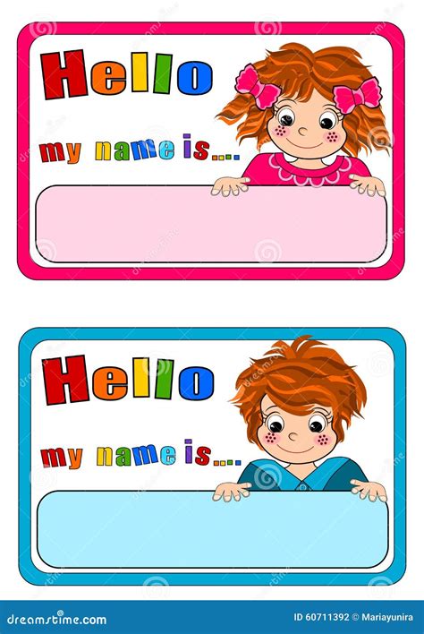 Name Tags For Kids Stock Photography | CartoonDealer.com #60711392