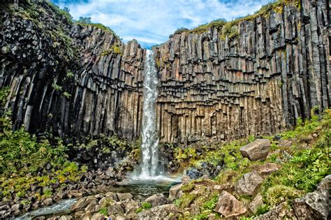 Lava rock pillars at Svartifoss, Iceland