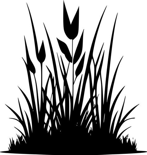 Grass, Black and White Vector illustration 23567650 Vector Art at Vecteezy