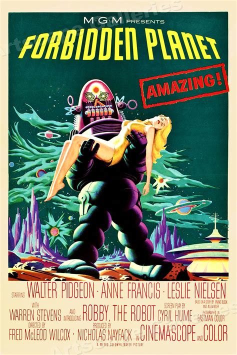 1950s Forbidden Planet Classic Vintage Style Sci-Fi Monster Movie Poster - 24x36 | eBay