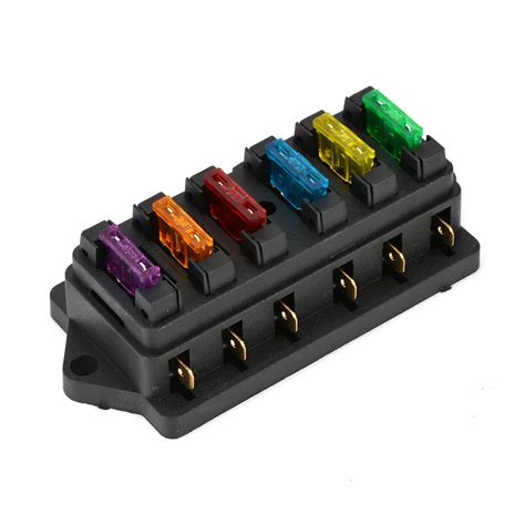 DC 12V/24V 6 Way Blade Fuse Box Block Holder + 6pcs Fuses 3A/5A/10A/15A/20A/30A For Auto Car-in ...