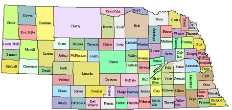 Online Maps: Nebraska County Map