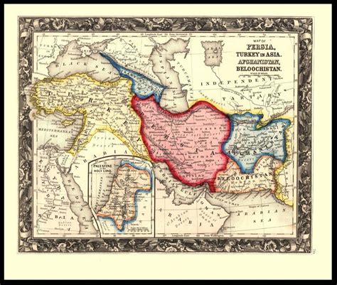 Middle East, 1876 Antique Map by S. Augustus Mitchell