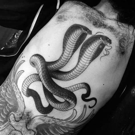 2 Snake Skelaton Tattoo Drawing