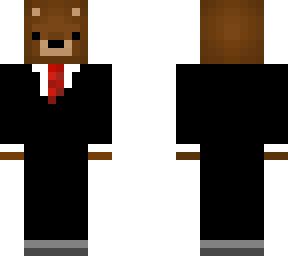 brown bear with suit | Minecraft Skin