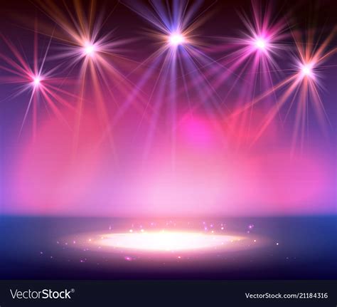 Spotlight on stage with smoke and light Royalty Free Vector