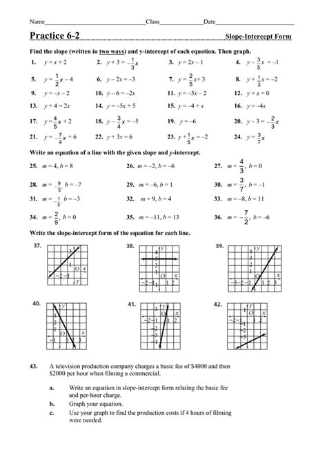 Point Slope To Slope Intercept Worksheet