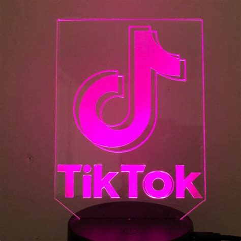 TIK TOK LOGO DANCING APP 3D Acrylic LED Night Light Touch Lamp GITF 7 Colour | eBay