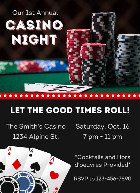 Casino Night Invitation Game Night Casino Night Poker - Etsy