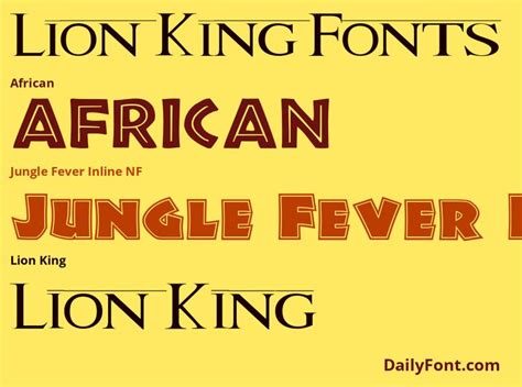 Fonts from the Lion King movies and Broadway show | Lion king, Lion king musical, Lion king birthday