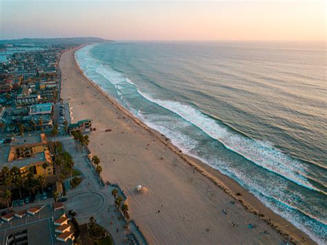 Pacific Beach And The Surrounding Mission Bay In San Diego California ...