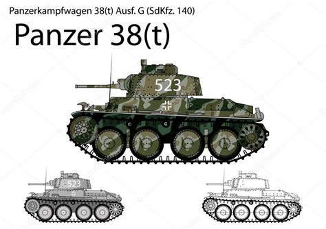 WW2 German Panzer 38(t) light tank — Stock Vector © hunorolah #24830129