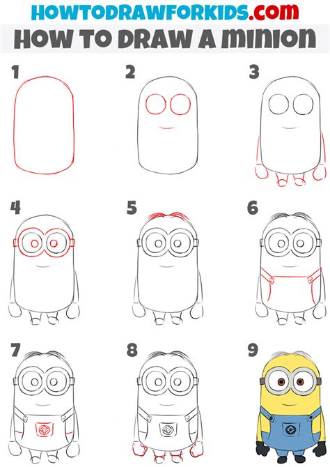 Minion Drawing For Kids Step By Step - ansiedadedefine