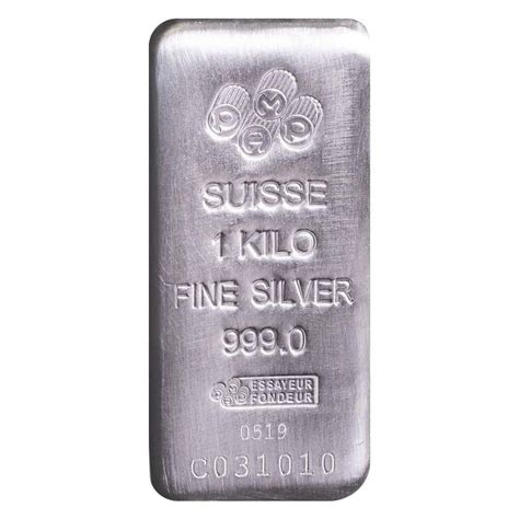 1 Kilo PAMP Suisse Silver Cast Bar .999 Fine - Bullion Mart