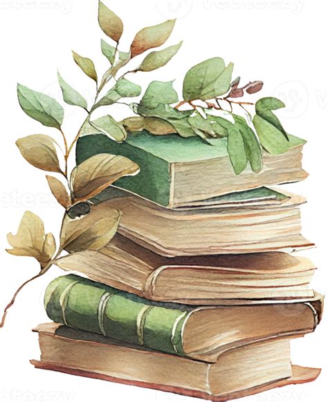 Old Book Watercolor Illustration 19900145 PNG