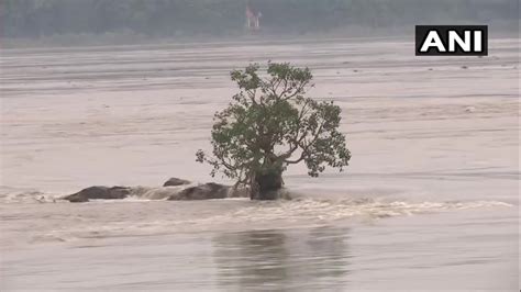 AssamFloods | The water level of river Brahmaputra has now begun to recede in the Guwahati ...