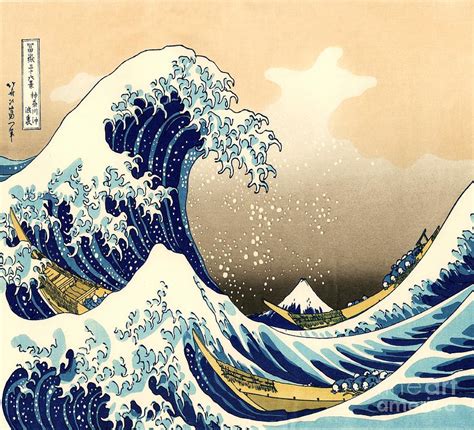 The Great Wave Painting by Pg Reproductions