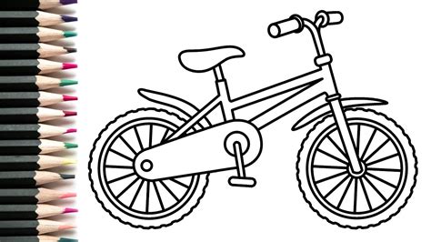 How to draw bicycle very easy and step by step | Drawing bicycle simple ...