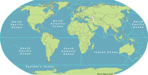 World Map With Oceans And Seas Labeled