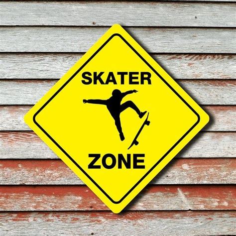 SKATER ZONE Skateboarding Funny Novelty Xing Sign - Etsy | Street sign aesthetic room ...