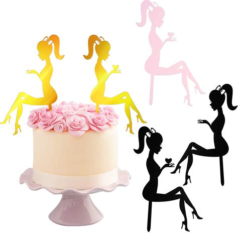 Buy 15 Pieces Acrylic Cake Topper High Heels Lady Elegant Girl Cake ...