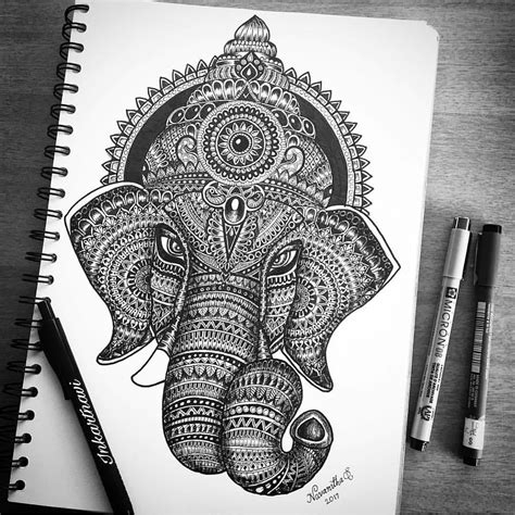 Ganpati bappa moryaa🙏🏻🙏🏻🙏🏻#ganeshchaturthi #ganeshatattoo | Mandala art lesson, Mandala design ...