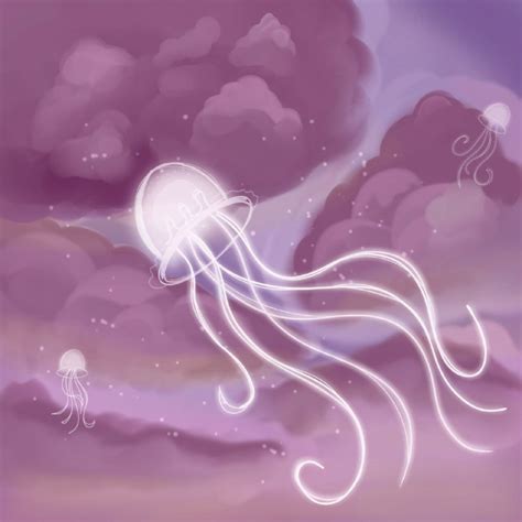 Jellyfish in the clouds by Elizaveta Belova on Dribbble