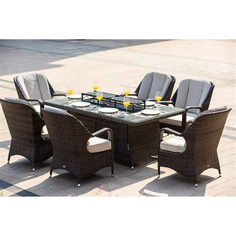 Wicker Patio Set With Fire Pit Table - Patio Ideas