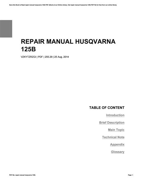 Repair manual husqvarna 125b by p125 - Issuu