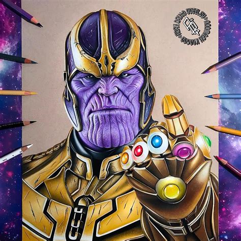 Thanos by Adam Bettley Realistic Drawings, Cool Art Drawings, Disney Drawings, Colorful Drawings ...