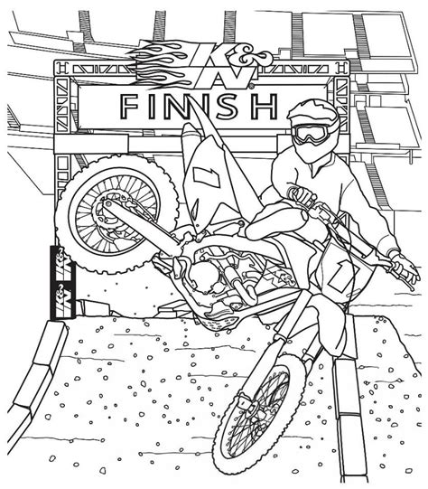 Awesome Dirt Bike Coloring Page - Free Printable Coloring Pages for Kids