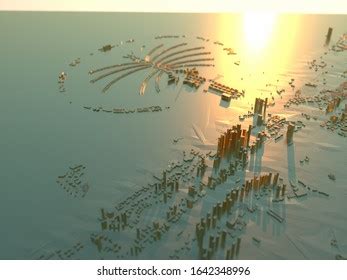 3d Illustration Dubai City 3d Map Stock Illustration 1642348996 | Shutterstock