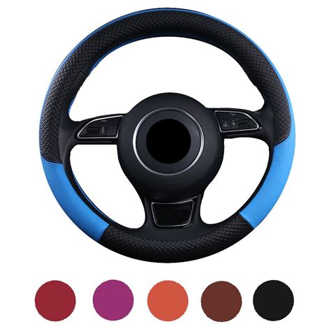 38CM Steering-wheel Cover Skin Feel Micro Fiber Leather Steering Wheel ...