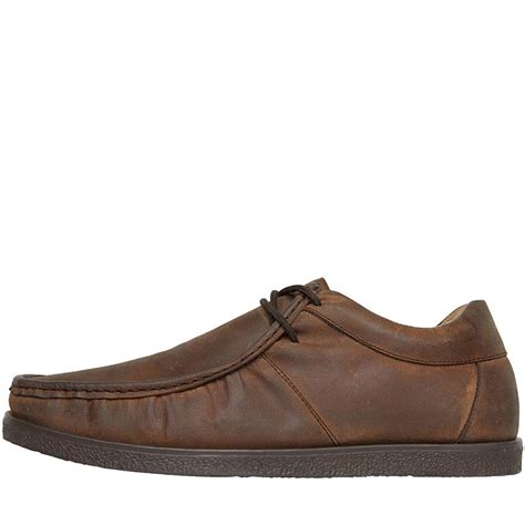 Buy Onfire Mens Distressed Leather Wallaby Shoes Brown