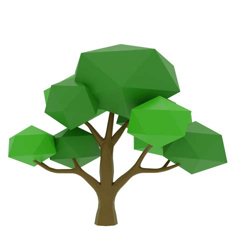 3D Low Poly Tree 18249287 PNG