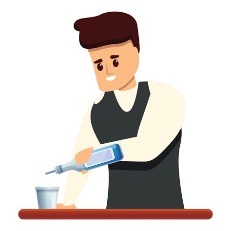 Bartender icon, cartoon style 14221358 Vector Art at Vecteezy