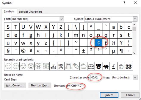 Cent ¢ symbol in Word, Excel, PowerPoint or Outlook - Office Watch