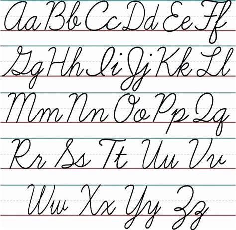 Free Printable Cursive Alphabet Chart Printable Cursive Alphabet Worksheets Printable Cursiv ...