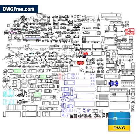 Vehicle Blocks 2D DWG [Drawing 2021 ] Files Download Free in AutoCAD.