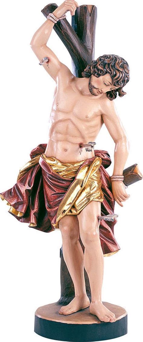 Statue of San Sebastiano Carved in Valgardena Wood and Decorated by Hand, of Italian Artisan ...