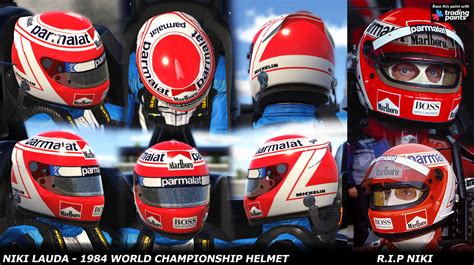 Niki Lauda - 1984 World Championship Helmet - R.I.P Niki by George Simmons - Trading Paints