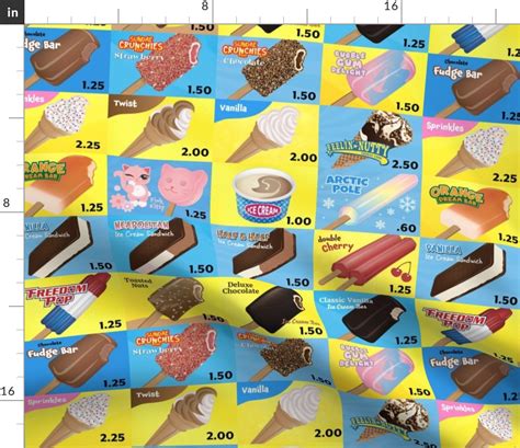 Ice Cream Truck Menu Medium Fabric | Spoonflower