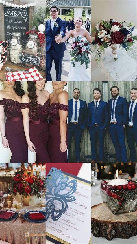 navy blue and burgundy wedding theme - Tanisha Ochoa