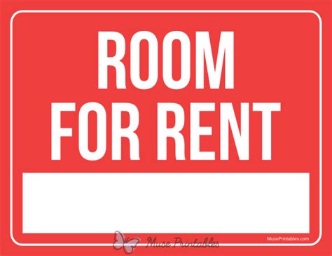 Printable Room For Rent Sign