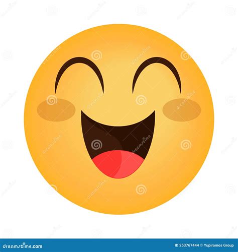 Excited emoji happy stock vector. Illustration of character - 253767444