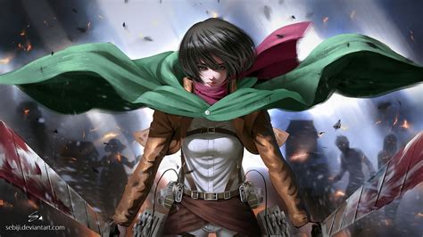 Anime Attack On Titan Mikasa Ackerman HD Wallpaper 2500x1406 | Anime wallpaper, Attack on titan ...