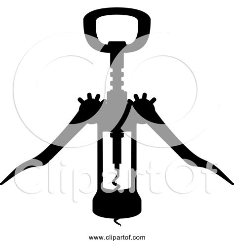 Free Clipart Of Corkscrew Wine Bottle Opener Silhouette